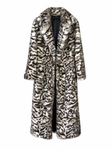 Fierce Leopard Print Faux Fur Coat