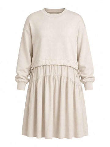 Grounded Apricot Tiered Midi Dress