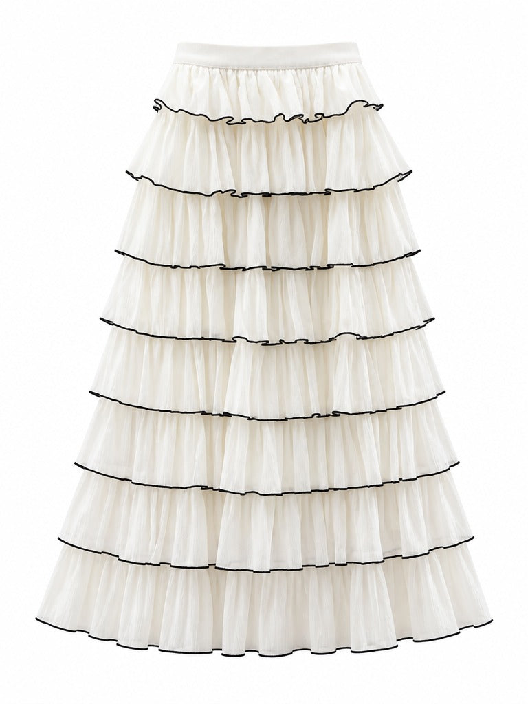 Ethereal Ruffled Tiered Maxi Skirt