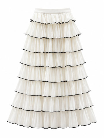 Ethereal Ruffled Tiered Maxi Skirt