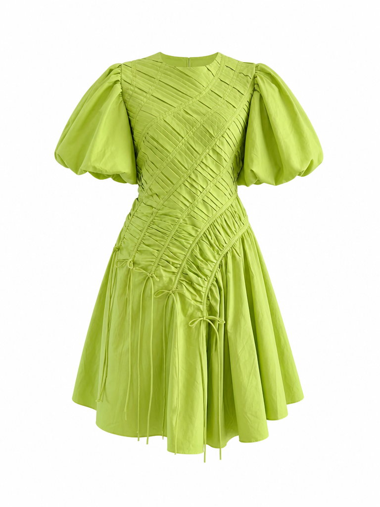 Vibrant Ruffled Asymmetrical Mini Dress