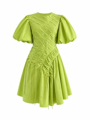 Vibrant Ruffled Asymmetrical Mini Dress