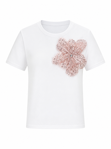 Radiant Sequined Floral T-Shirt