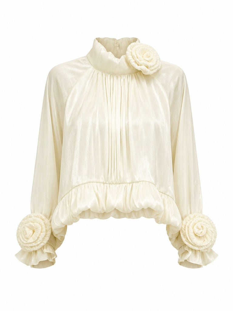 Elegant Ruffled Floral Blouse