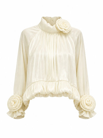 Elegant Ruffled Floral Blouse