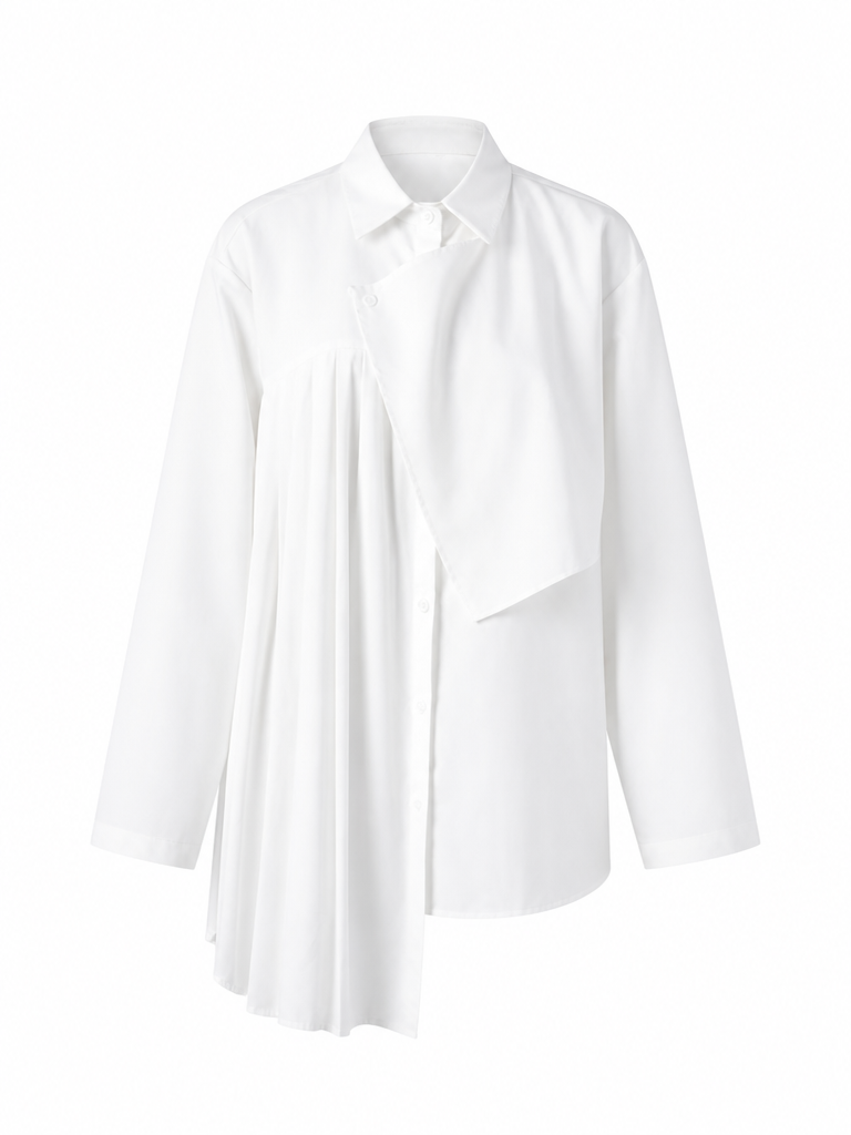 Audacious Pleated Asymmetrical Blouse