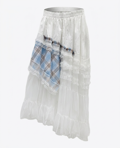 Sovereign Plaid Patchwork Maxi Skirt