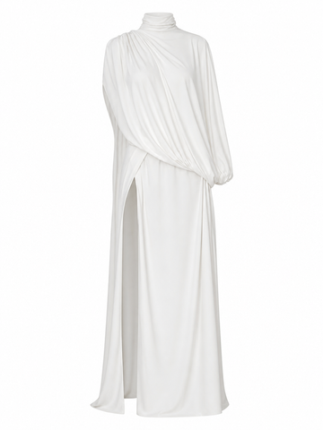 Elegant Ruched Slit Two-Piece Set