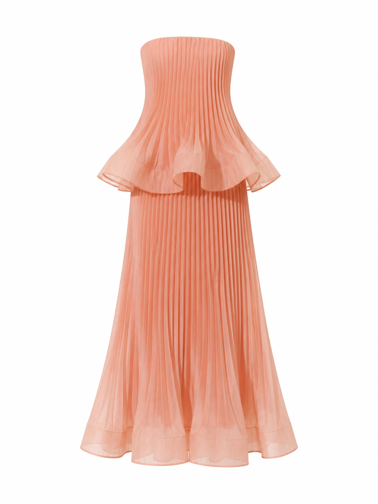 Radiant Pleated Strapless Maxi Dress