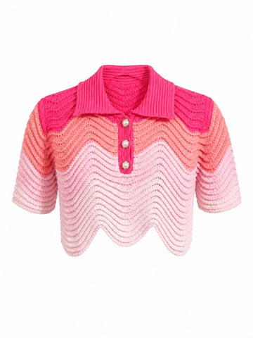 Vibrant Striped Knit Pullover Suit