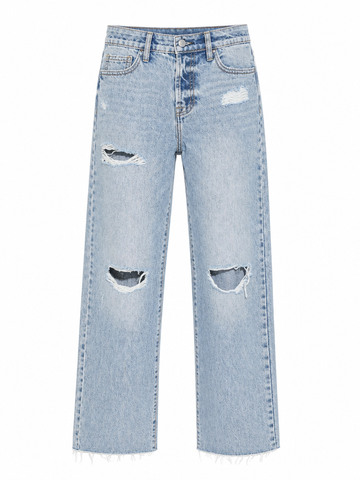 Daring Distressed Straight Leg Jeans
