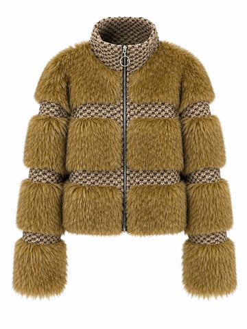 Fierce Faux Fur Patchwork Jacket