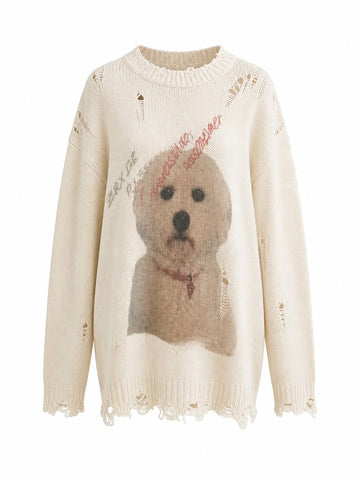 Audacious Ripped Knit Pullover