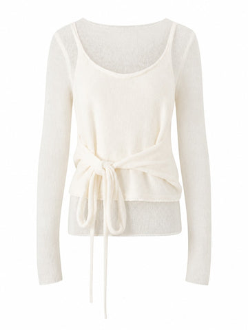 Radiant Knitted Tie-Front Pullover