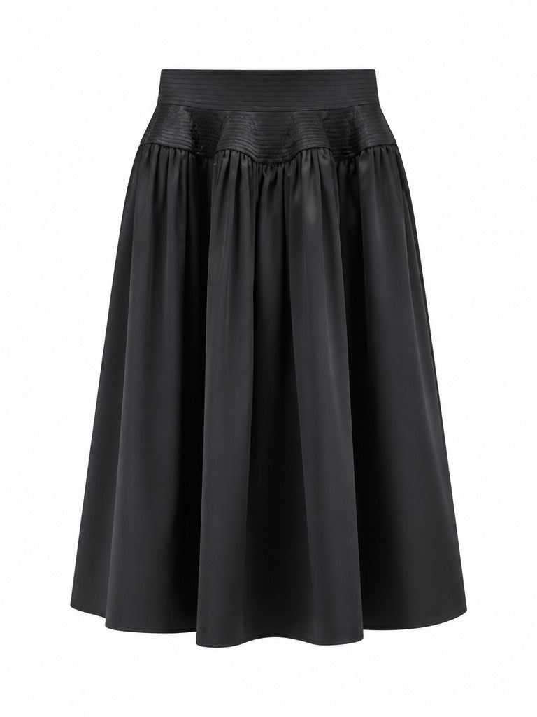 Elegant Pleated Full Maxi Skirt