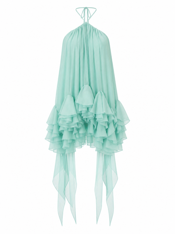 Free Spirit Ruffle Halter Mini Dress