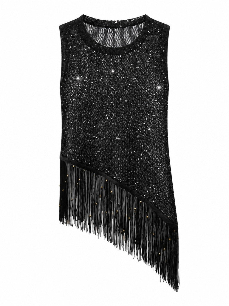 Radiant Sequin Tassel Vest