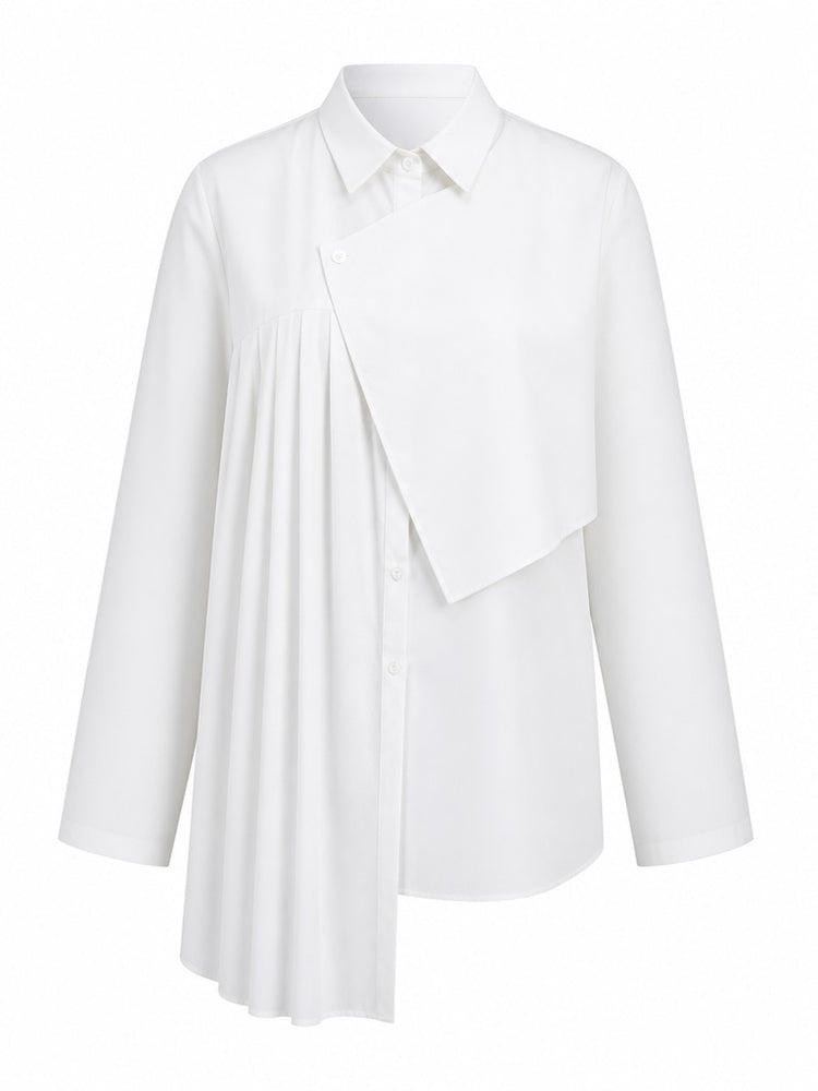 Unique Pleated Asymmetrical Blouse
