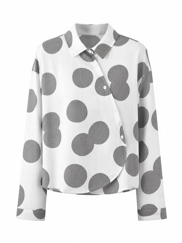 Audacious Polka Dot Oversized Blouse