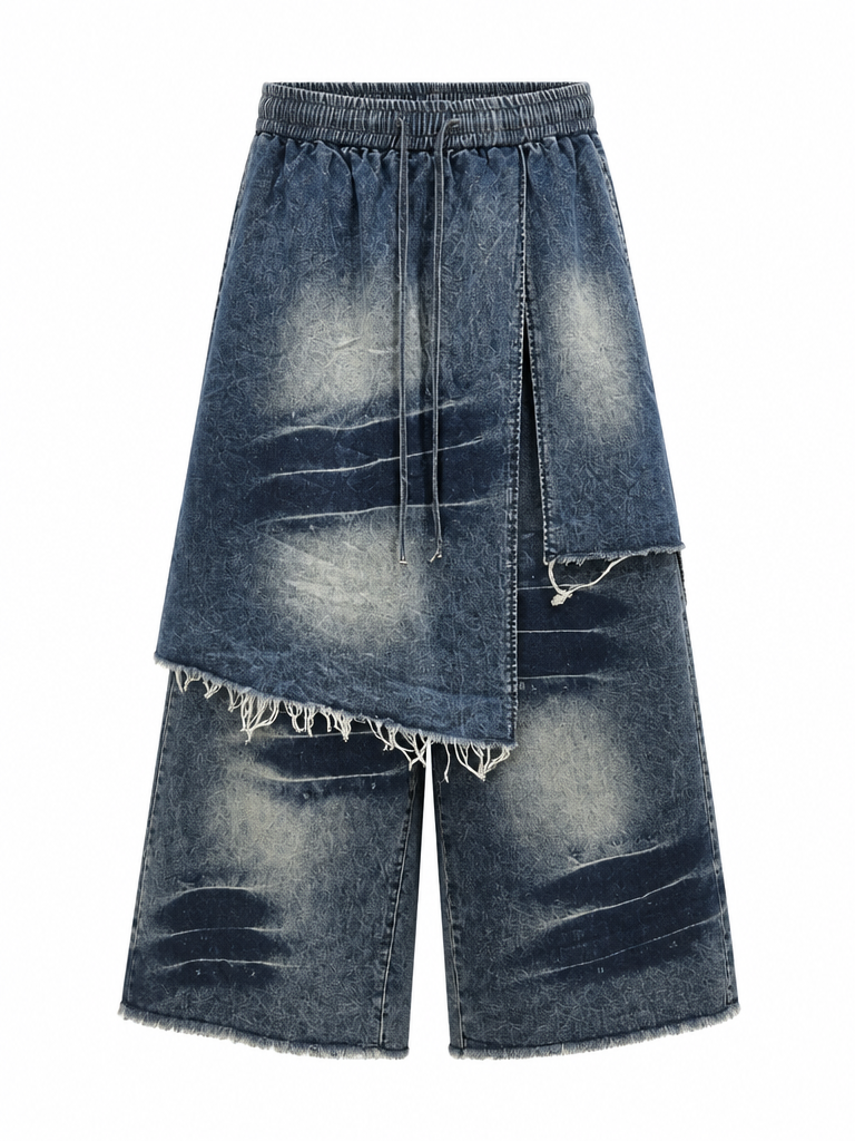 Audacious Patchwork Distressed Denim Pants