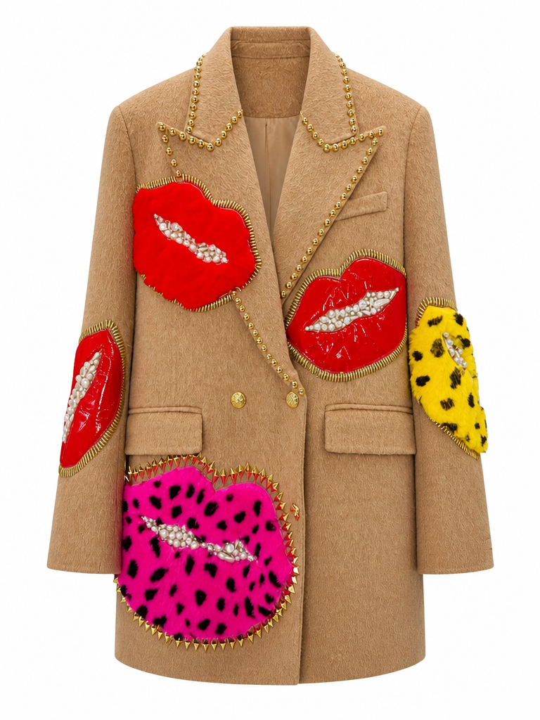 Fierce Embellished Wool Coat