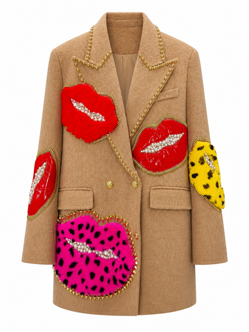 Fierce Embellished Wool Coat