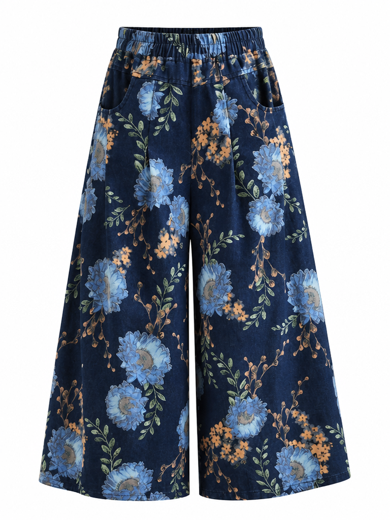 Wanderlust Vintage Floral Wide-Leg Jeans