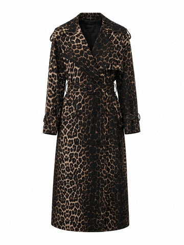 Fierce Leopard Oversized Trench Coat