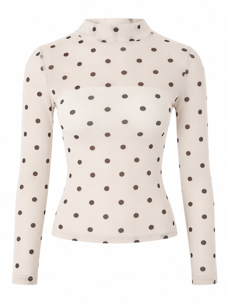 Radiant Polka Dot Mesh Top