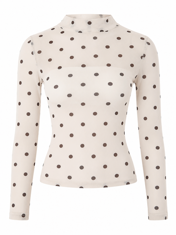 Radiant Polka Dot Mesh Top