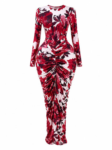 Radiant Tie Dye Ruched Maxi Dress
