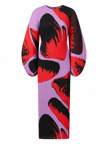 Divine Pleated Hand-Painted Maxi Dress