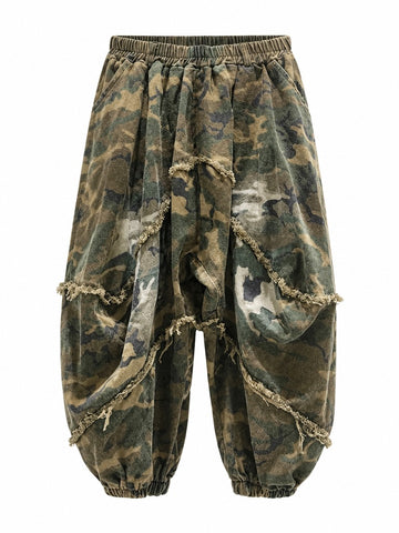 Daring Camouflage Tassel Harem Pants