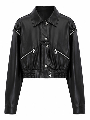 Fierce Faux Leather Cropped Jacket