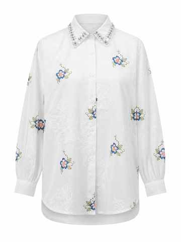 Radiant Embroidered Beaded Blouse