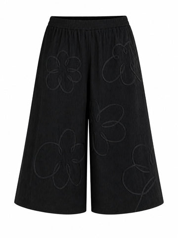 Grounded Floral Corduroy Wide-Leg Pants