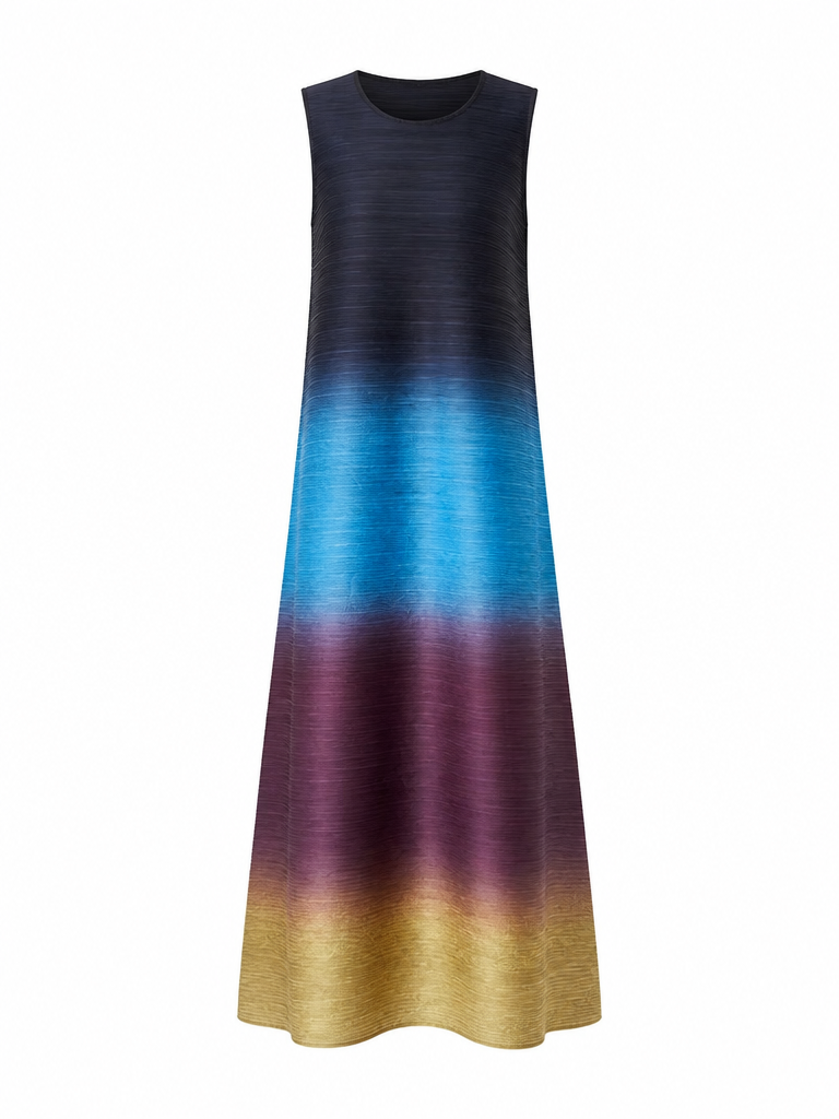 Boundless Gradient Pleated Maxi Dress