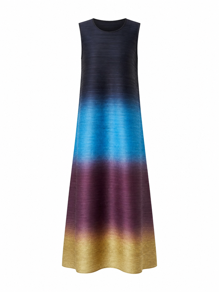 Boundless Gradient Pleated Maxi Dress