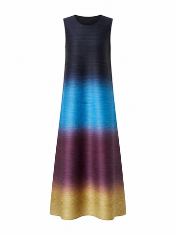 Boundless Gradient Pleated Maxi Dress