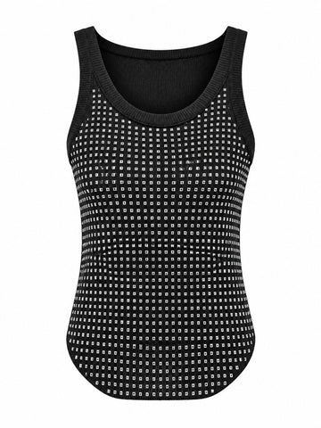Radiant Rhinestone Knit Tank Top