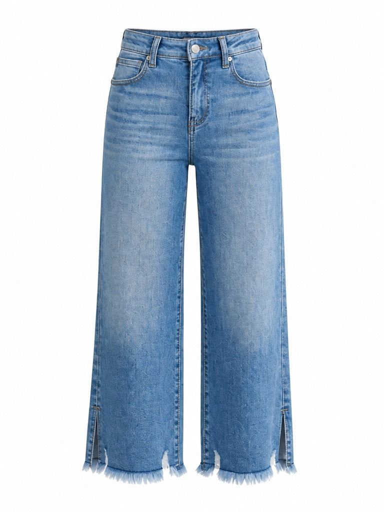 Free Spirit Frayed Wide Leg Jeans