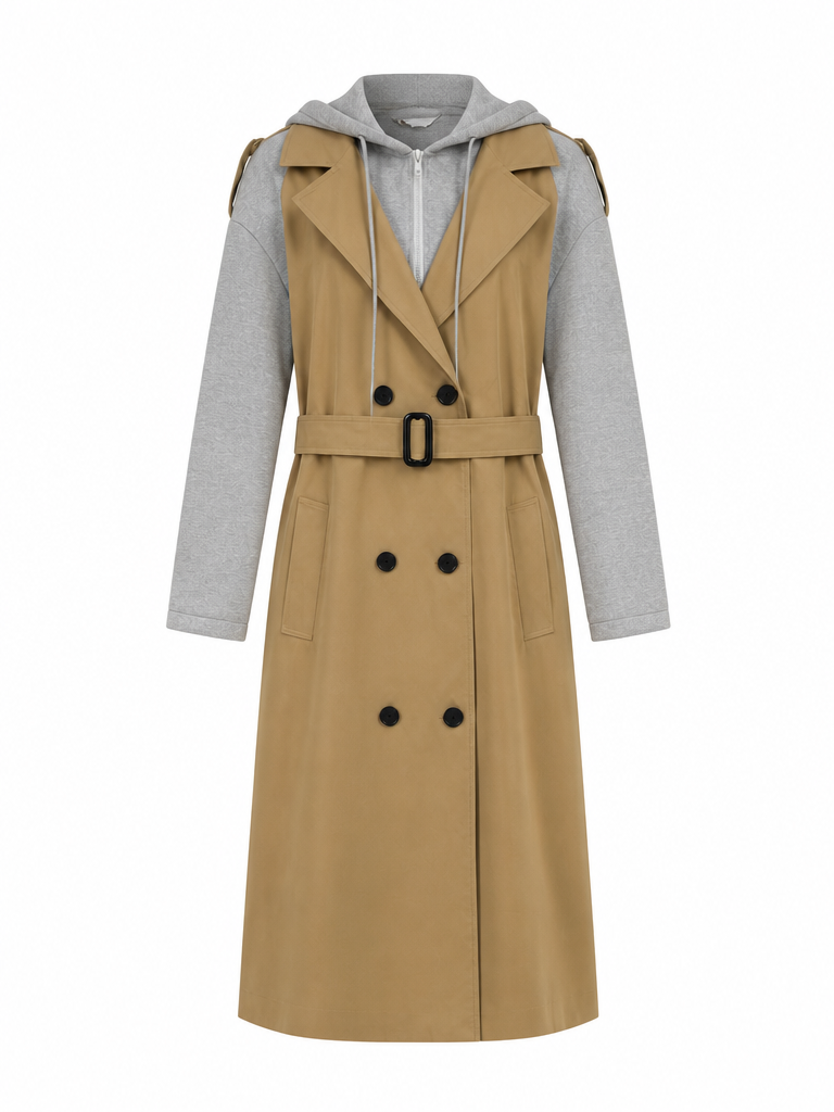 Audacious Hooded Patchwork Trench