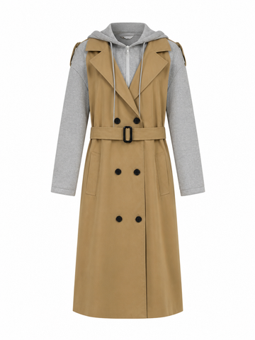 Audacious Hooded Patchwork Trench
