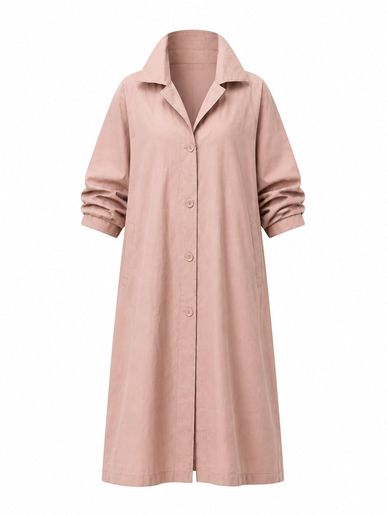 Refined Oversized Pink Trench Dress