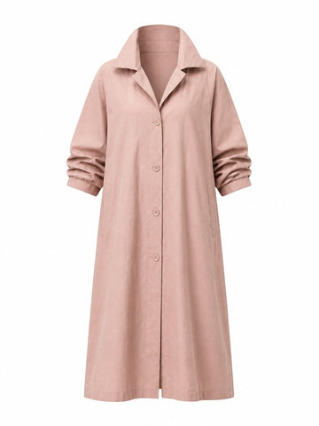 Refined Oversized Pink Trench Dress