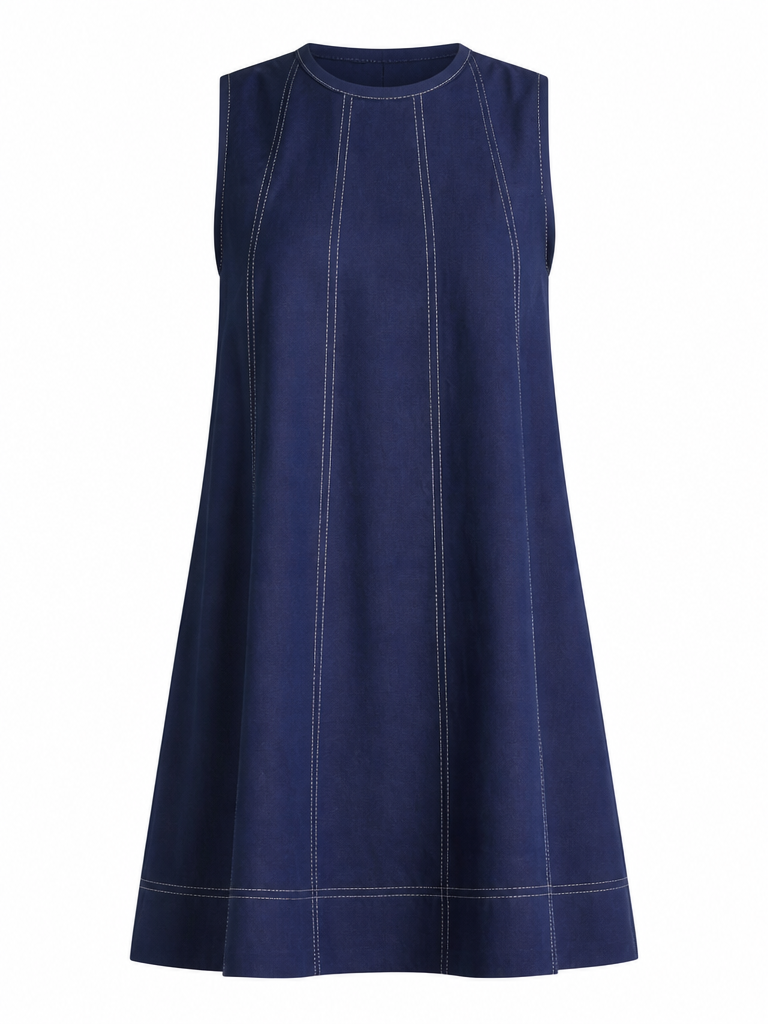 Grounded Linen Swing Dress