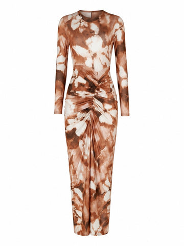 Radiant Tie Dye Ruched Maxi Dress
