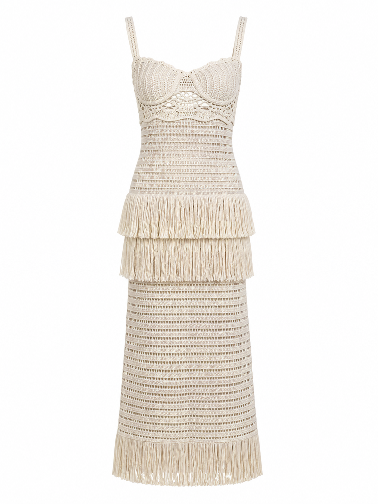 Wild Heart Crochet Fringe Maxi Dress