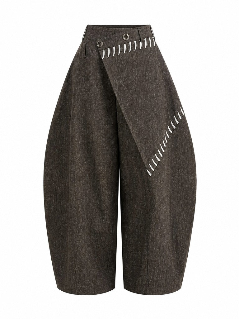 Grounded Patchwork Wide Leg Trousers