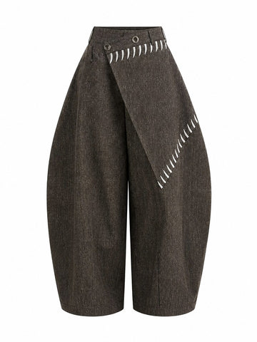 Grounded Patchwork Wide Leg Trousers